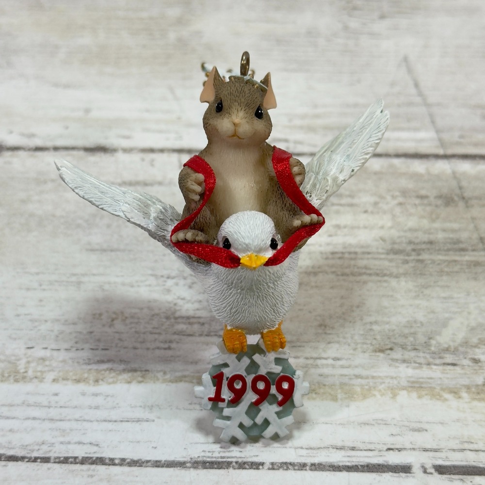 Charming Tails SNOWBIRD Ornament by Fitz & Floyd 86/797 Dated 1999 Y2K